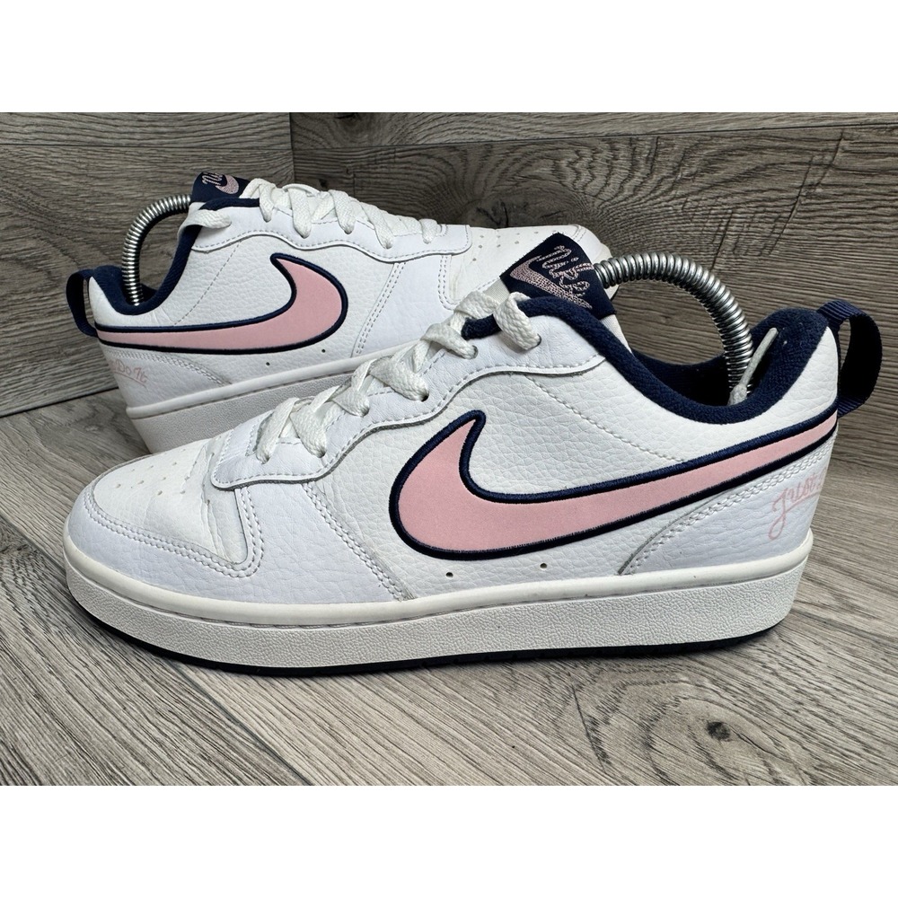 NIKE Court Borough Low Casual Sneakers pink navy Kids 6Y Womens 7.5 DB3090-100